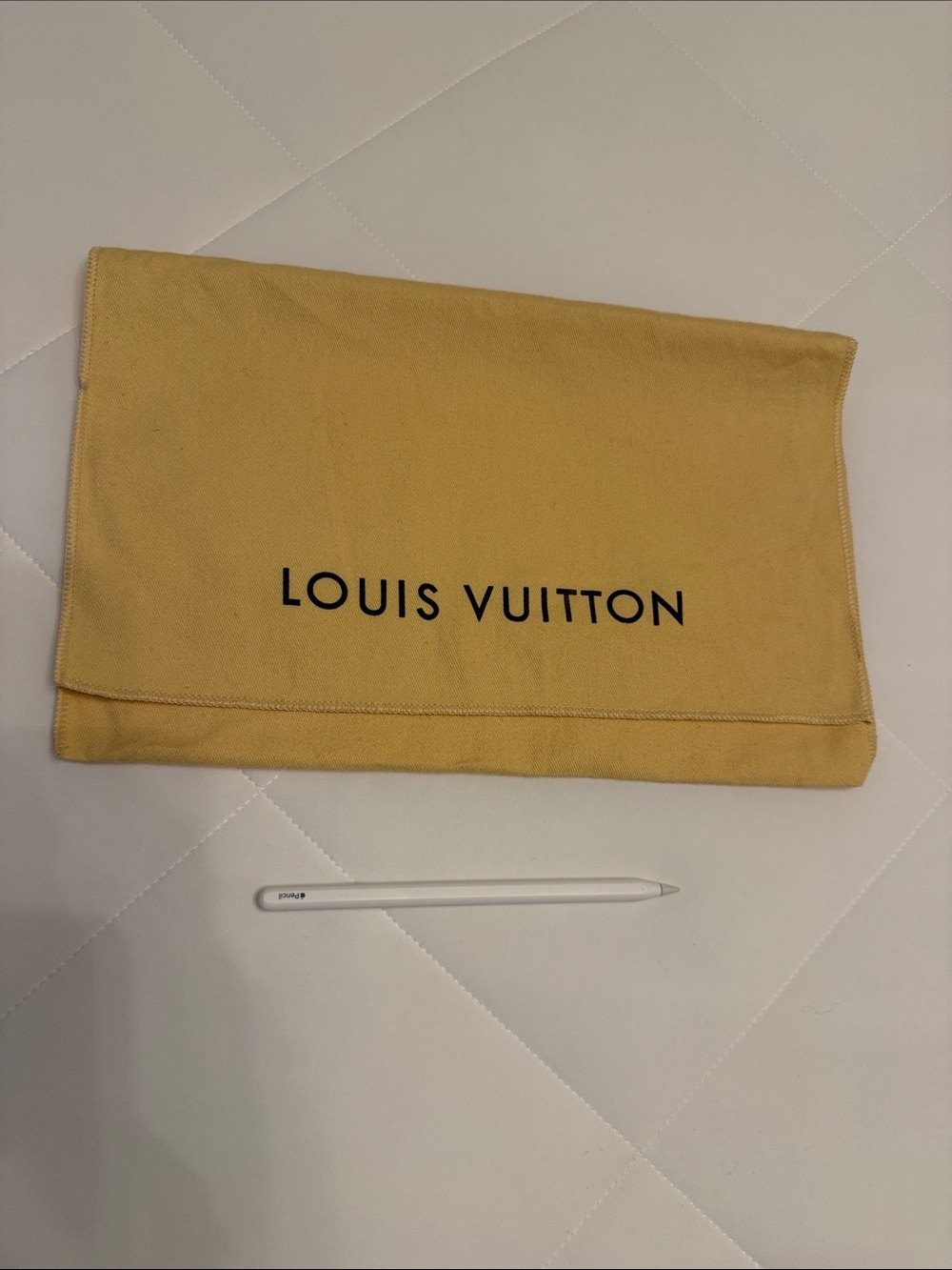 Louis Vuitton Yellow Dust Bag with Black Logo